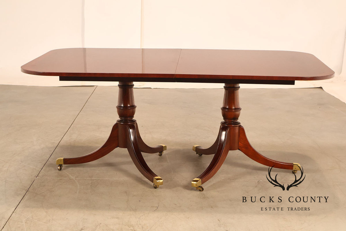 Federal Style Mahogany Double Pedestal Dining Table