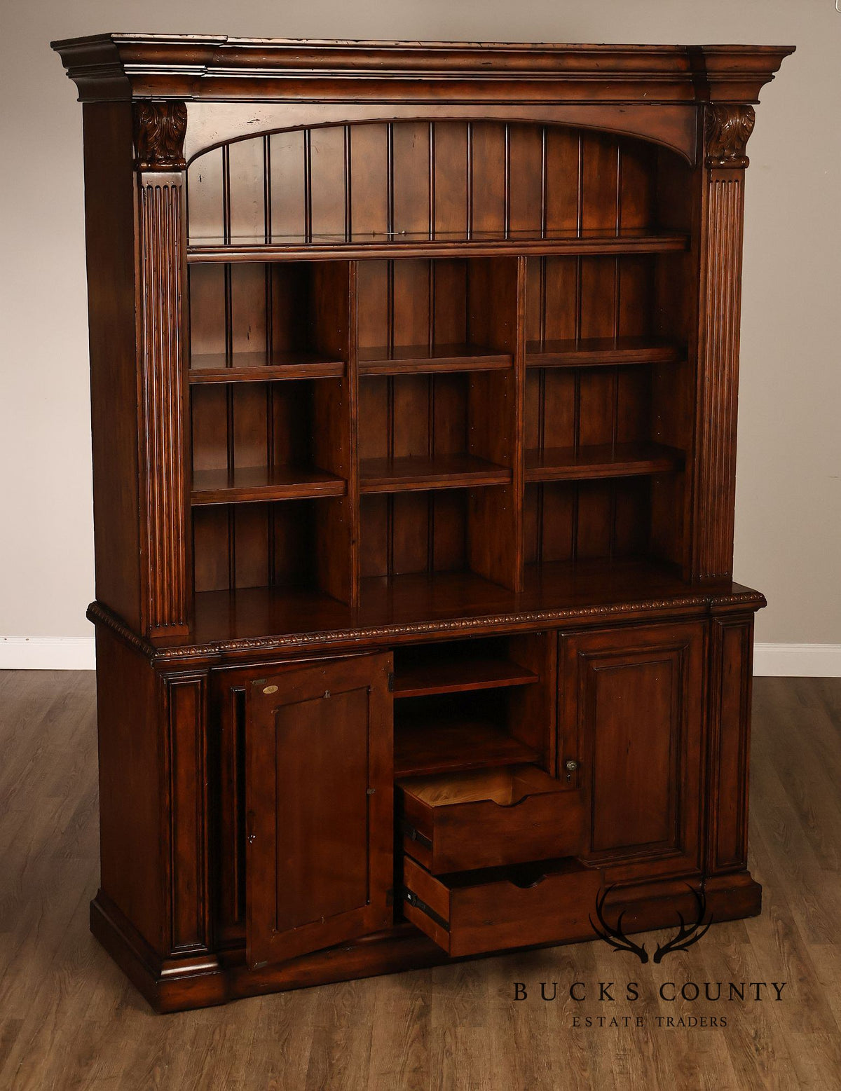 Sligh Large Traditional Lighted Bookcase Cabinet