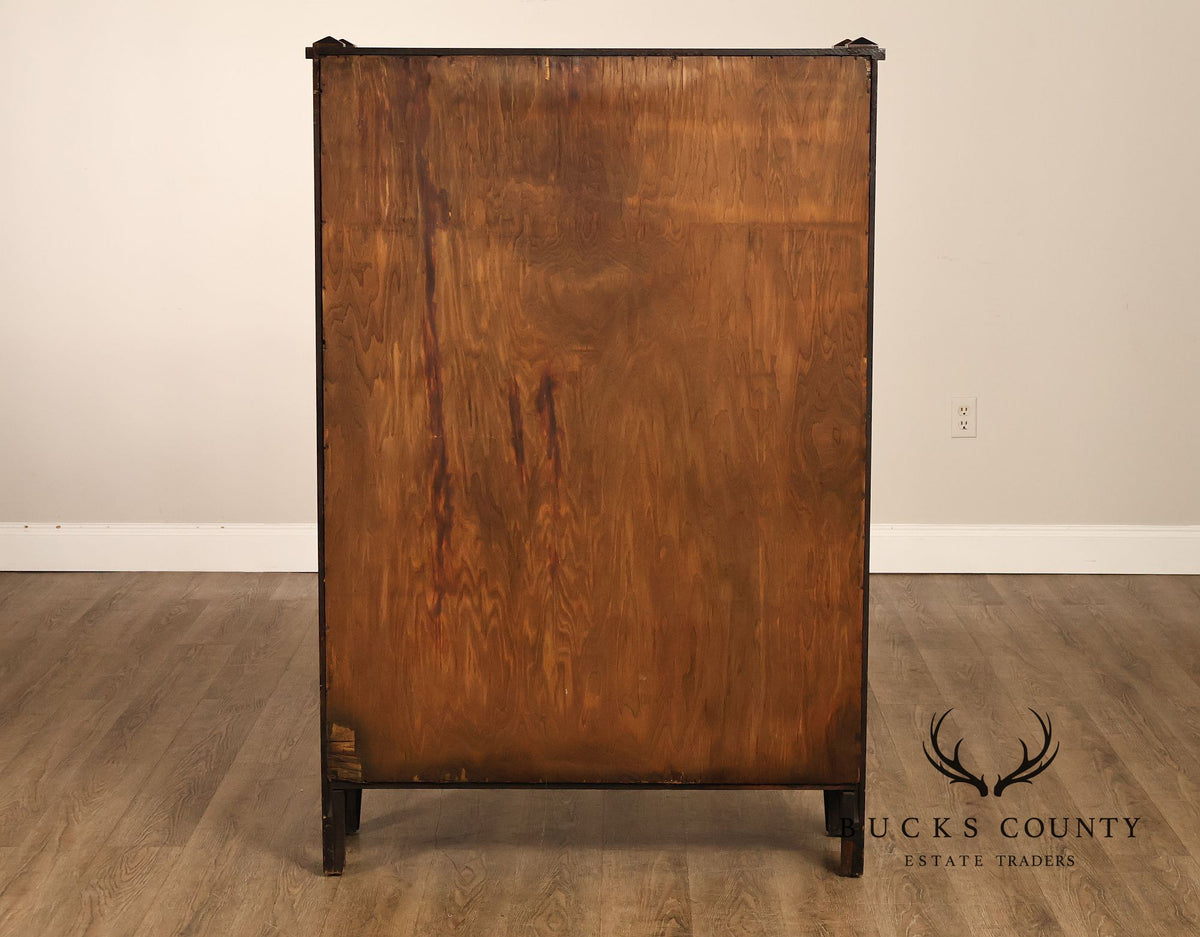 Antique Mission Oak Arts And Crafts Two Door Bookcase