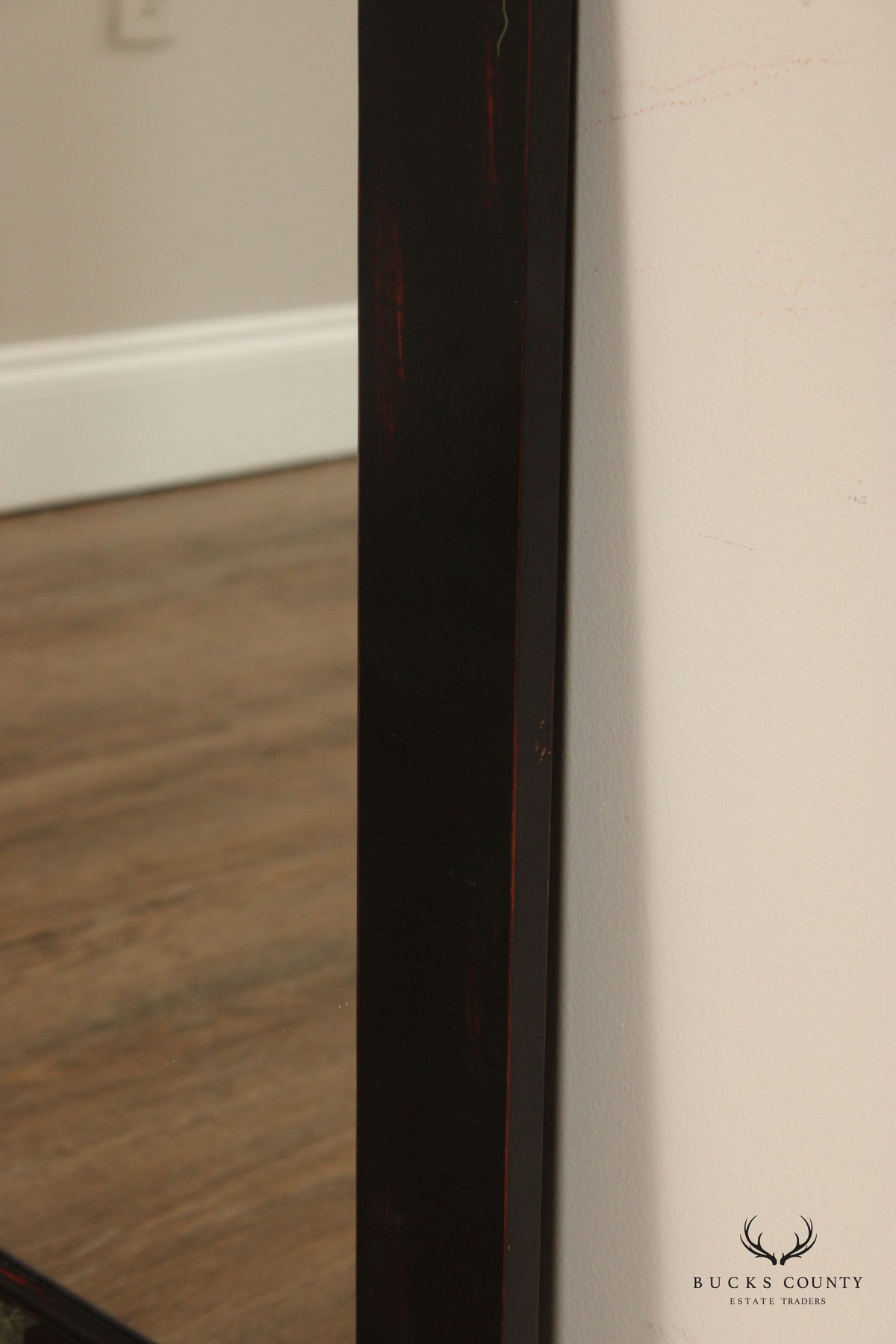 Painted Black Fruit Motif Wall Mirror