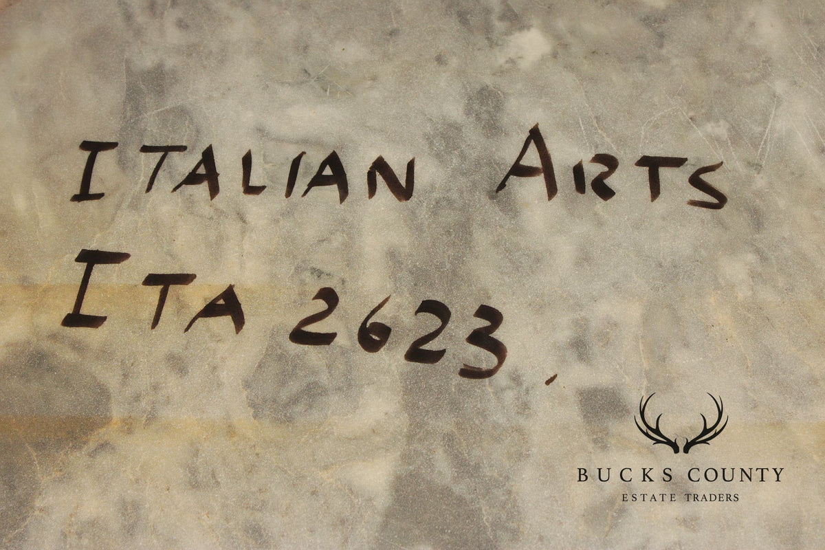 Italian Rococo Gilt Metal Marble Top Accent Table