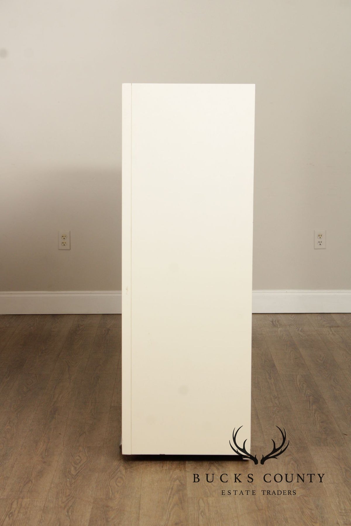 Modern White Lacquer Dry Bar Cabinet With Hidden Mahogany Interior And Rotating Shelves