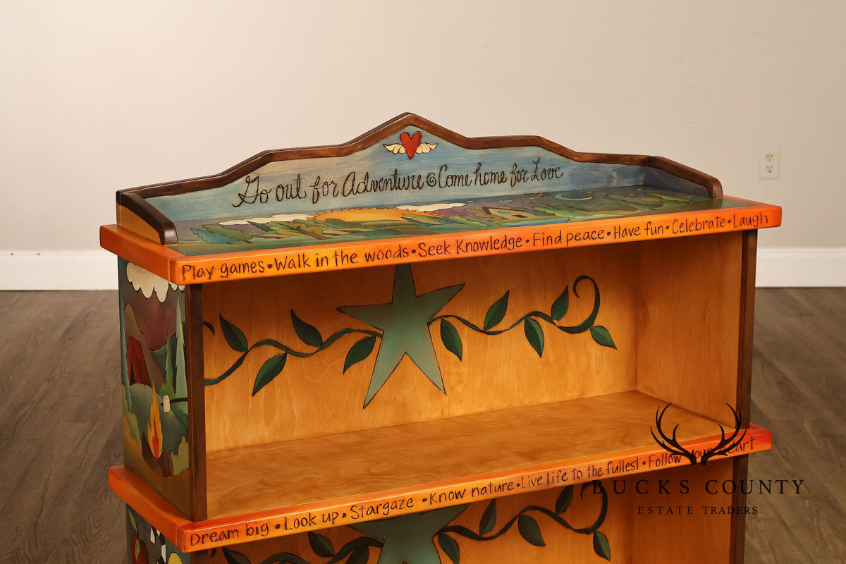 Sticks Artisan Hand Painted Open Bookcase