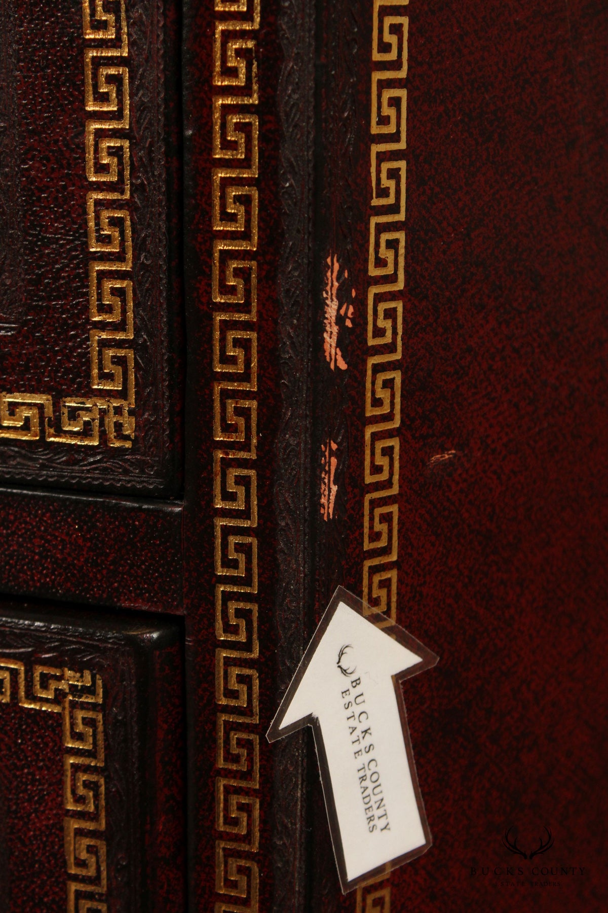 Maitland-Smith Leather Wrapped Bow Front Bachelor's Chest