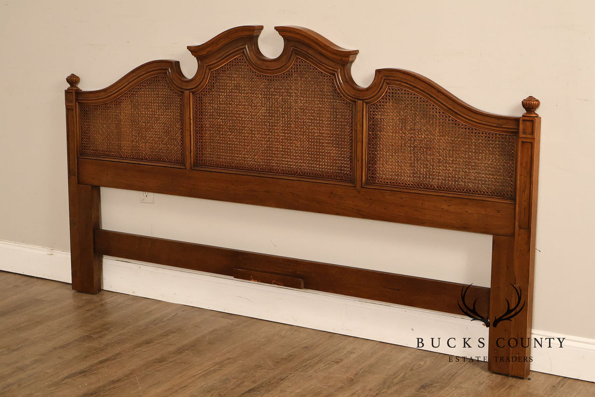 Henredon French Country Style King Size Caned Headboard