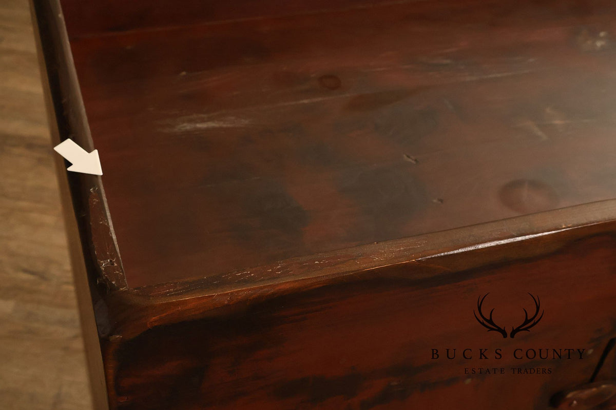 Custom Crafted Primitive Painted Pine Dry Sink Cabinet