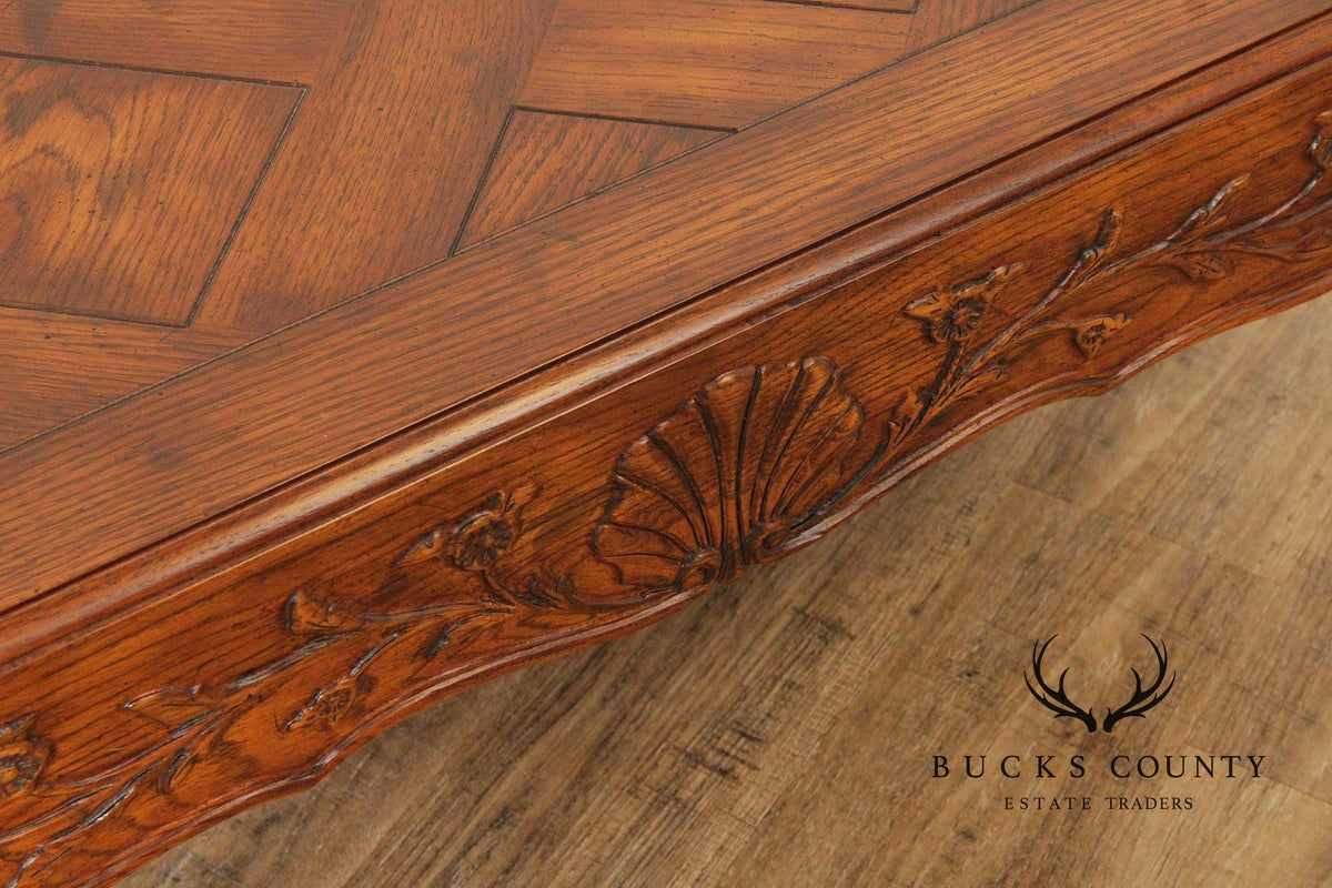 Henredon French Provincial Style Carved Oak Coffee Table