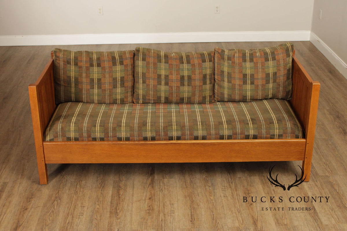 Stickley Mission Collection Oak Spindle Settle