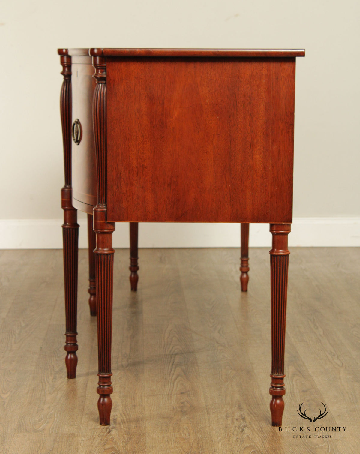Arthur Brett Sheraton Style Serpentine Mahogany Sideboard