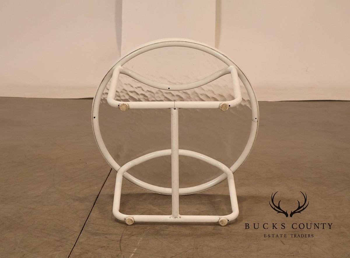 Brown Jordan 'Tamiami' Round Glass Top Patio Side Table