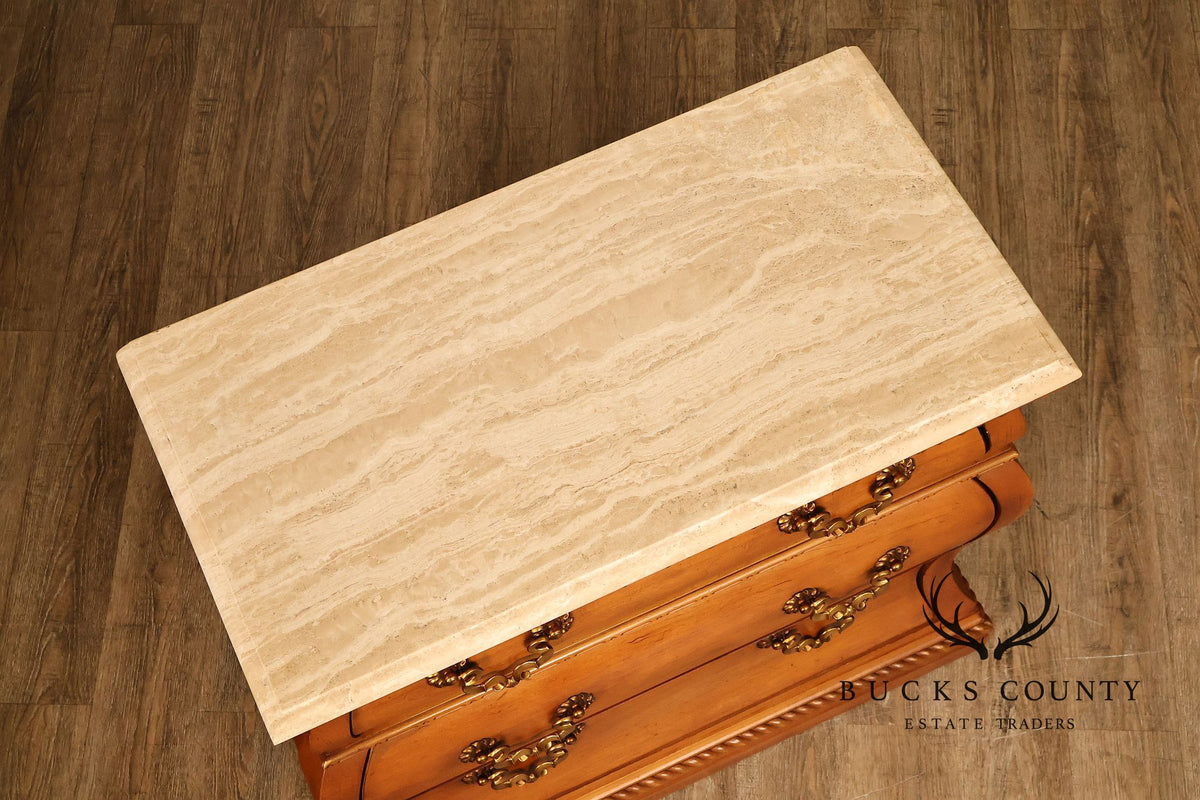 Century Furniture Baroque Style Marble Top Bombe Chest Of Drawersd