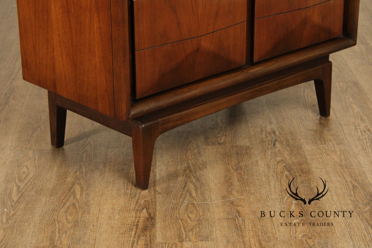 United Furniture Mid Century Modern Walnut High Chest