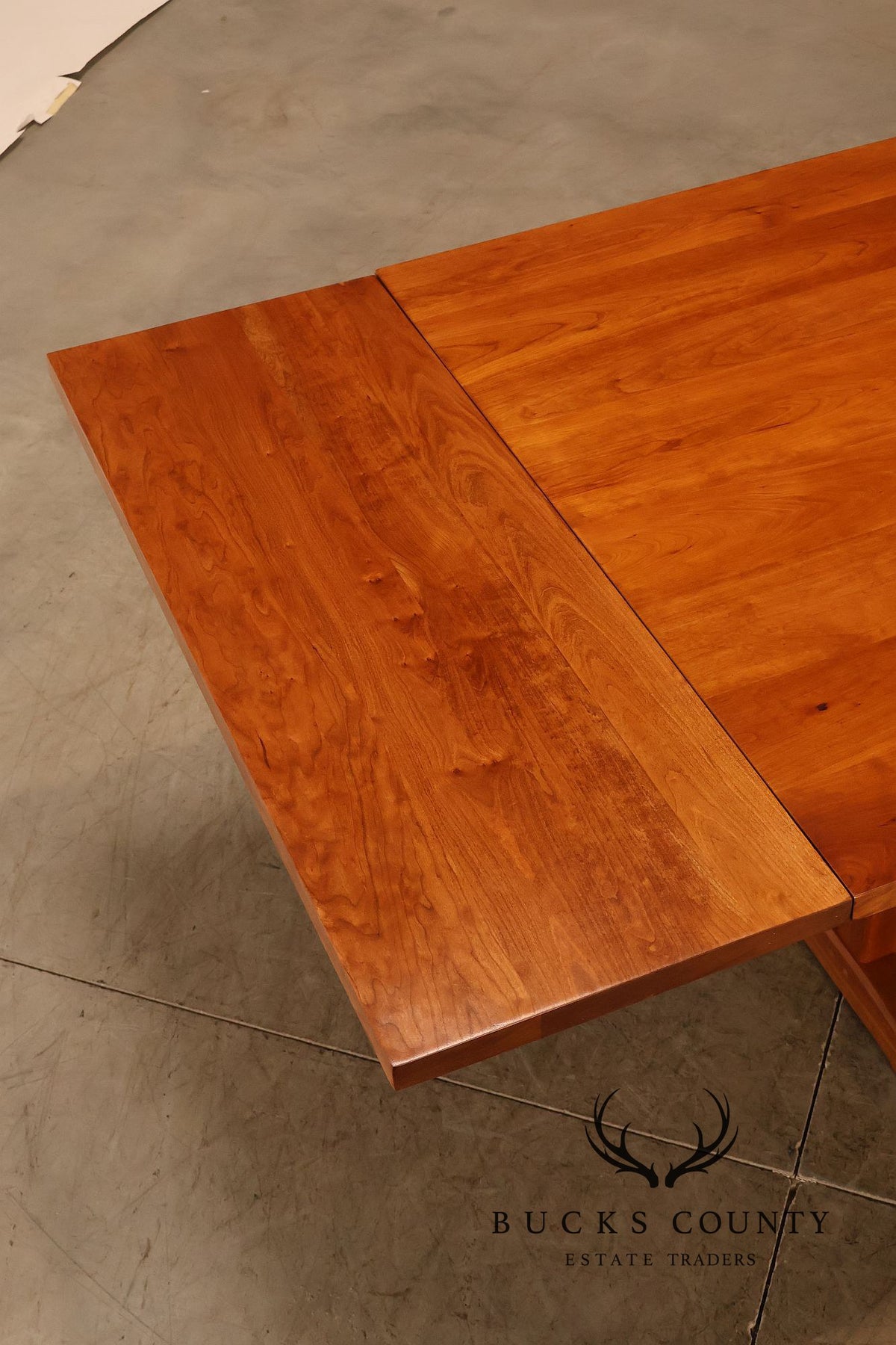 Stickley Cherry Double Pedestal Extension Dining Table With Two Leaves