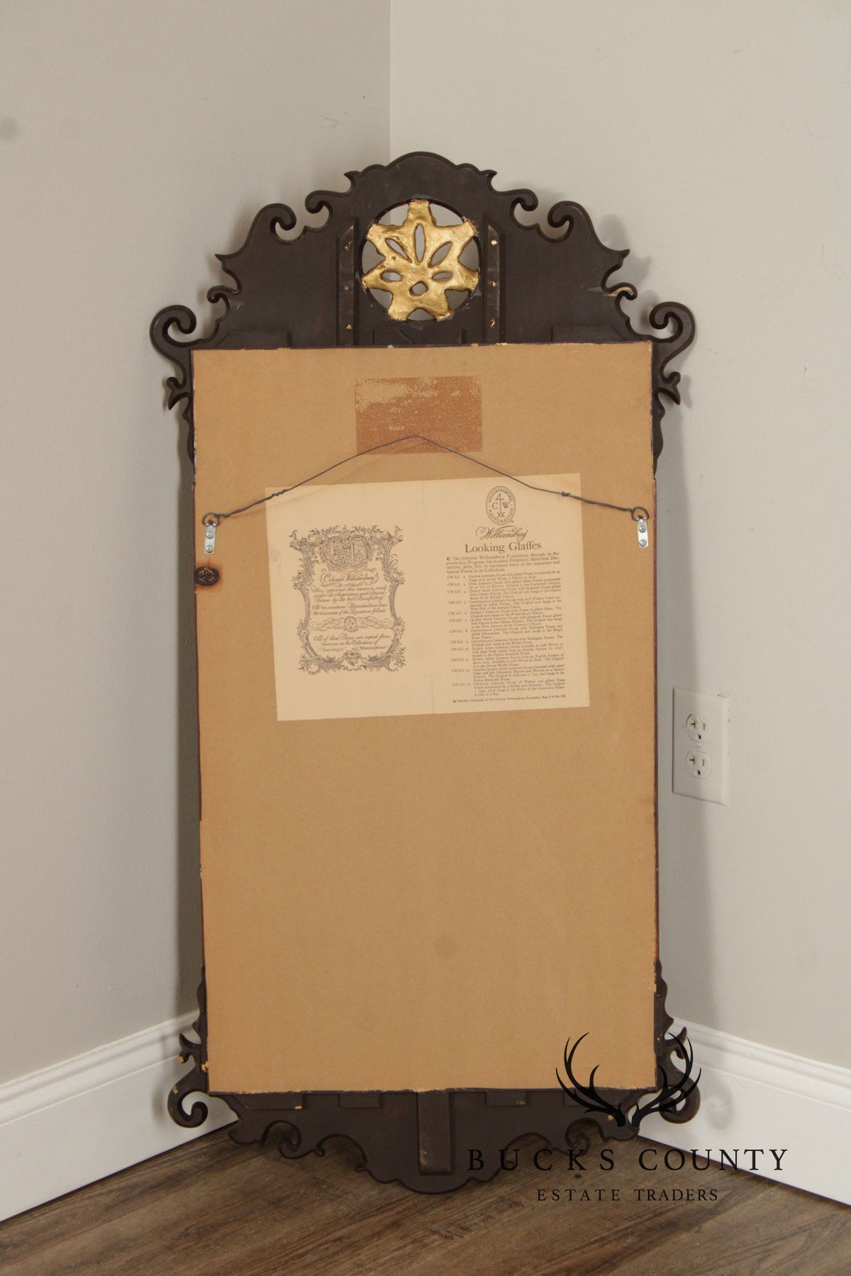 Friedman Brothers Colonial Williamsburg Mahogany Wall Mirror