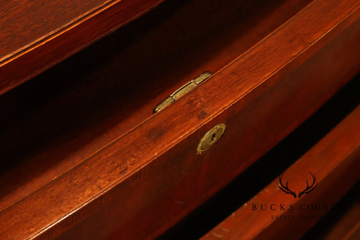 Drexel Pair Of Banded Mahogany Bow Front Bachelor Chests