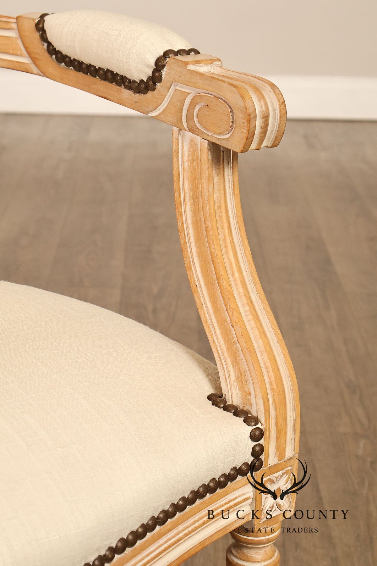 French Louis XVI Style Cane Back Armchair