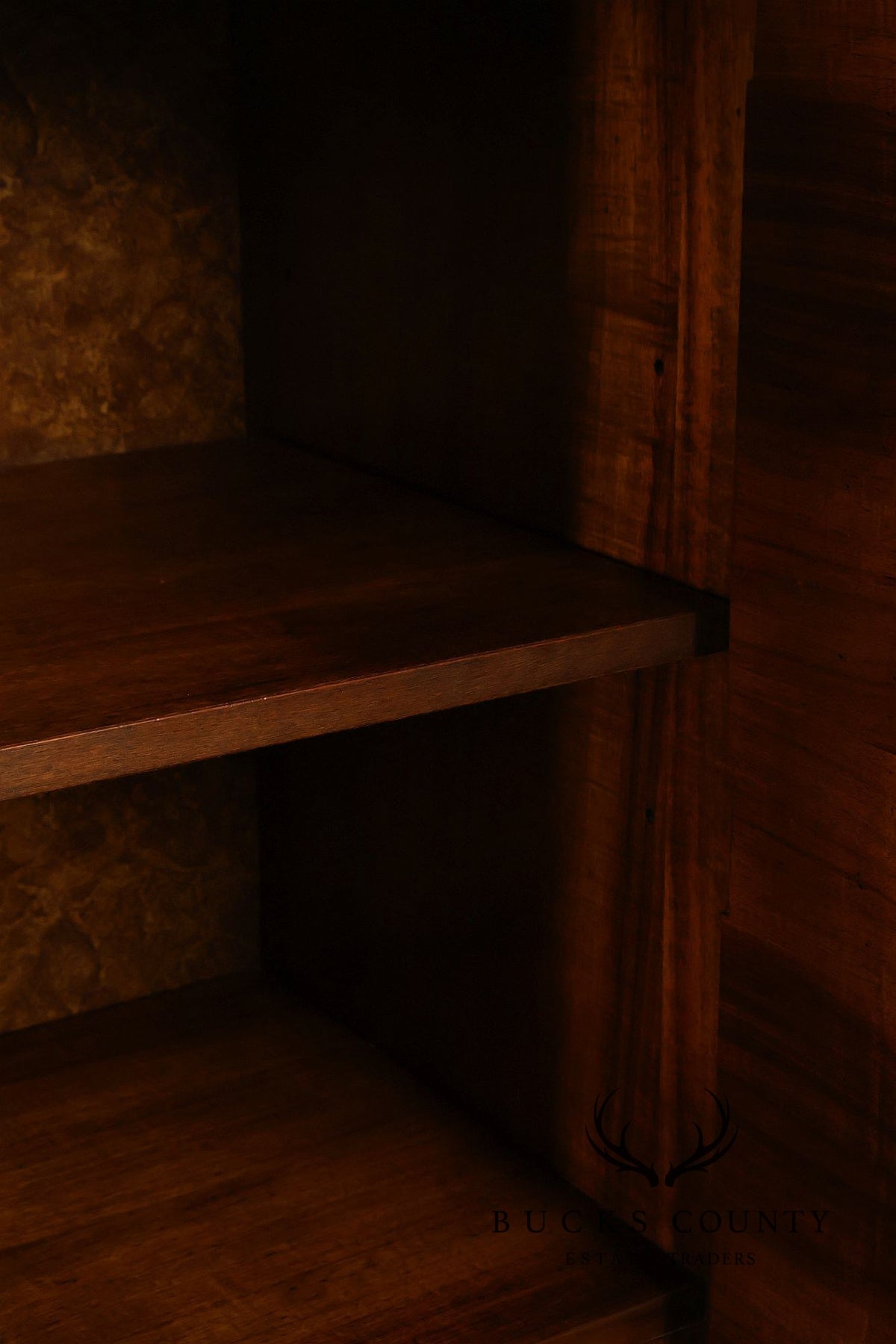 Vintage Lane Mid-Century Modern Brutalist Walnut Armoire