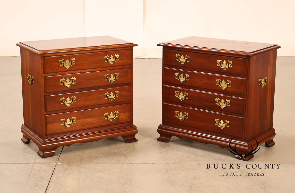 Traditional Pair Of Cherry Four Drawer Bachelor’s Chests