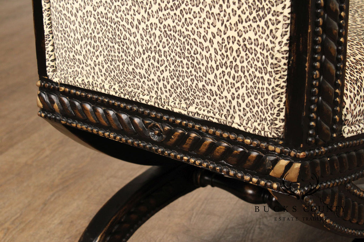 French Empire Style Antiqued Window Bench