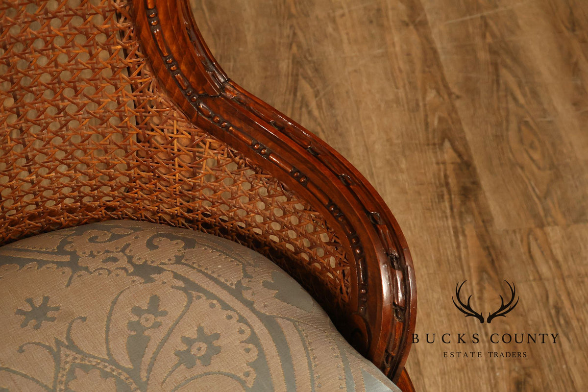 French Louis XVI Style Vintage Set Of 12 Caned Dining Chairs