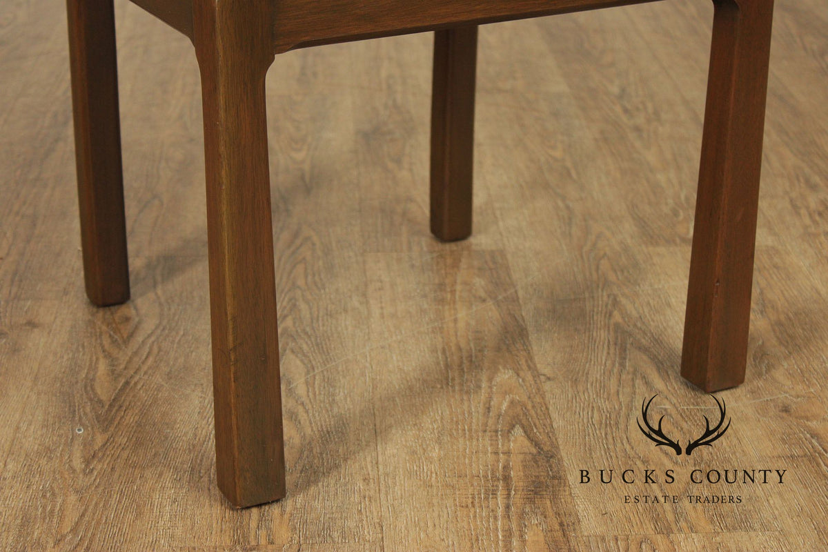 Mid Century Asian Influenced Set of Six Mahogany Dining Chairs