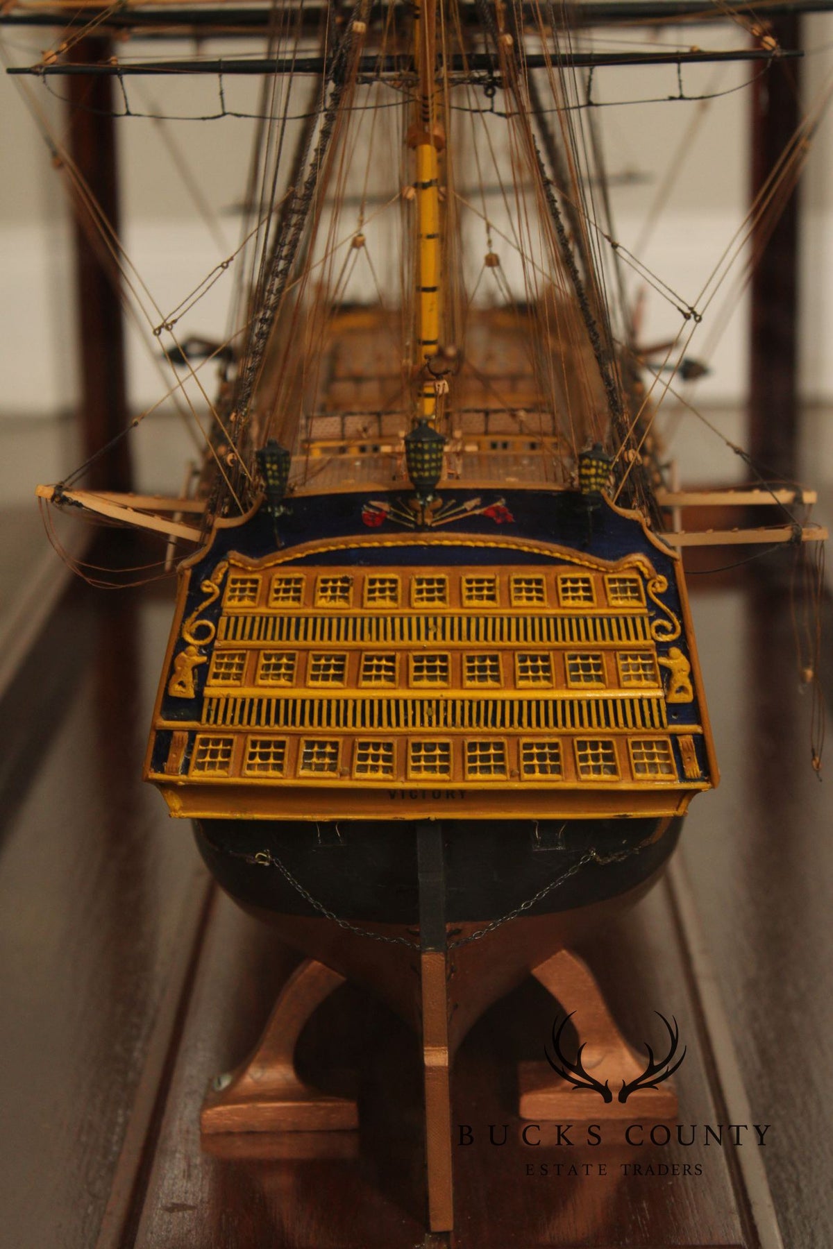Model Ship 'HMS Victory' In Wooden Display Case