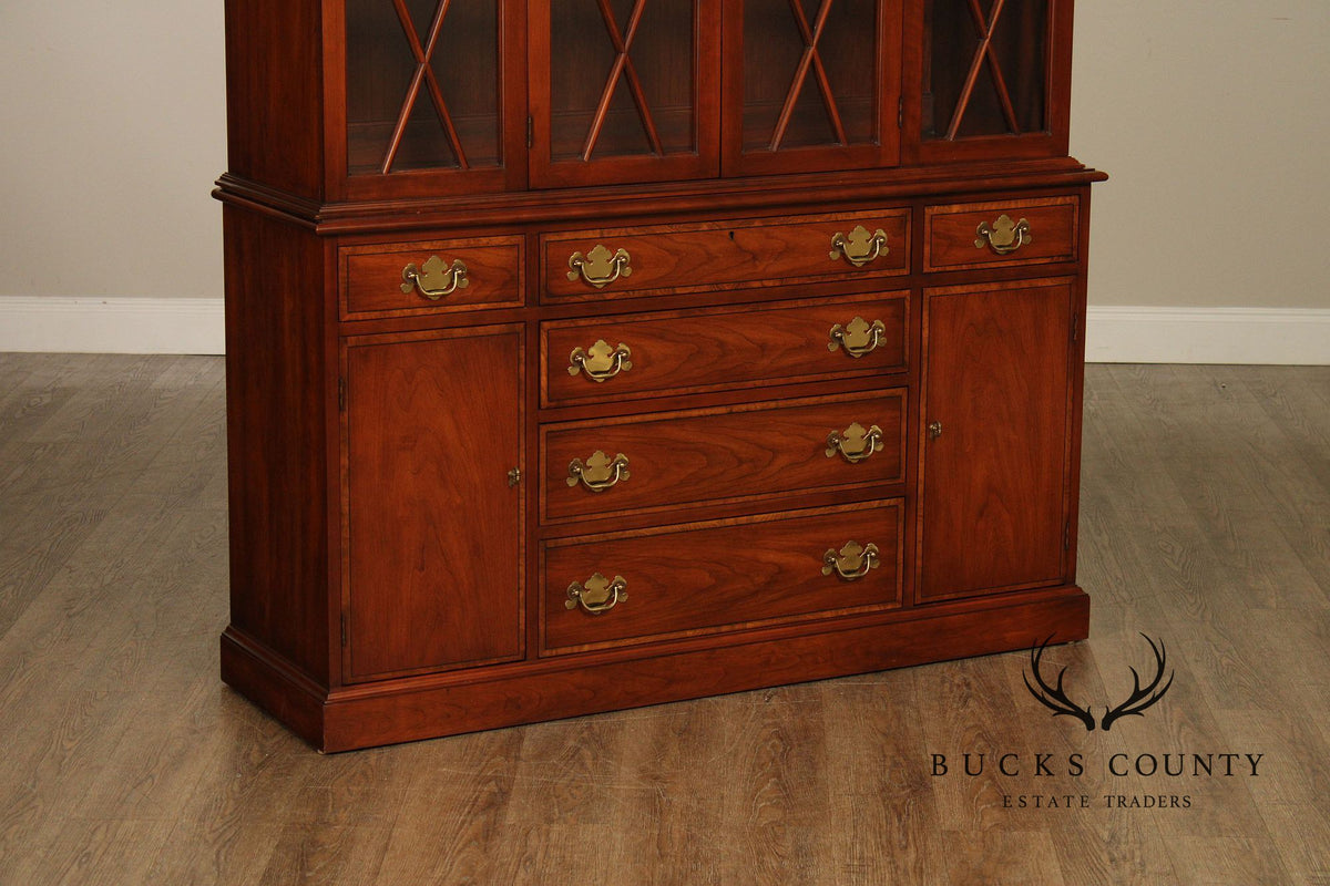 Henkel Harris Cherry Breakfront China Cabinet
