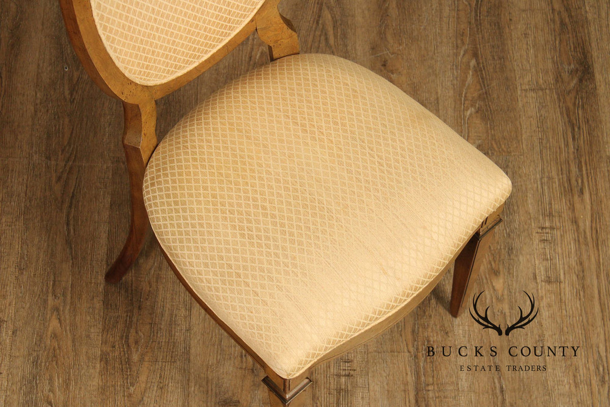 Biedermeier Style Set of Four Burlwood Dining Chairs