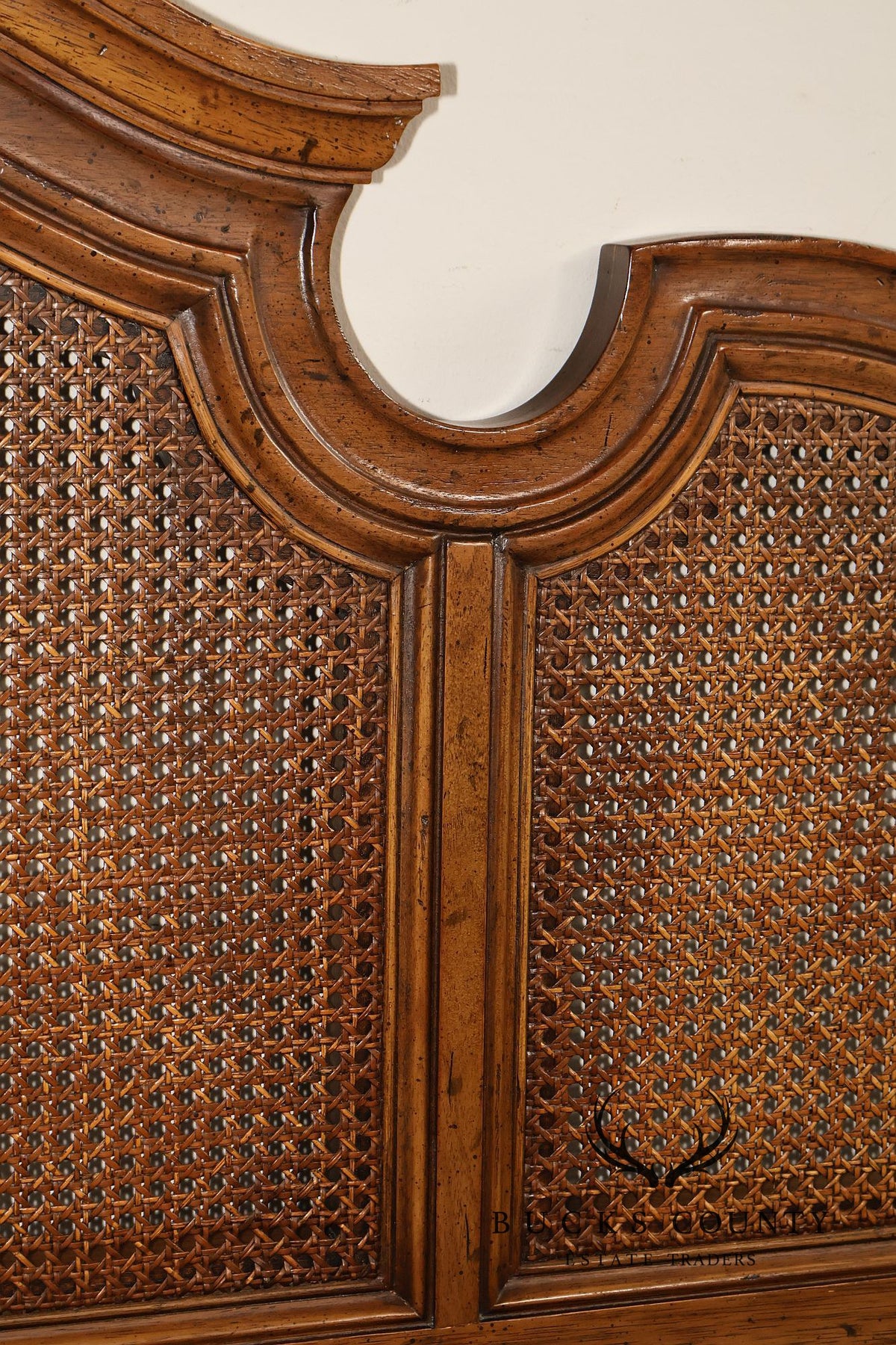 Henredon French Country Style King Size Caned Headboard