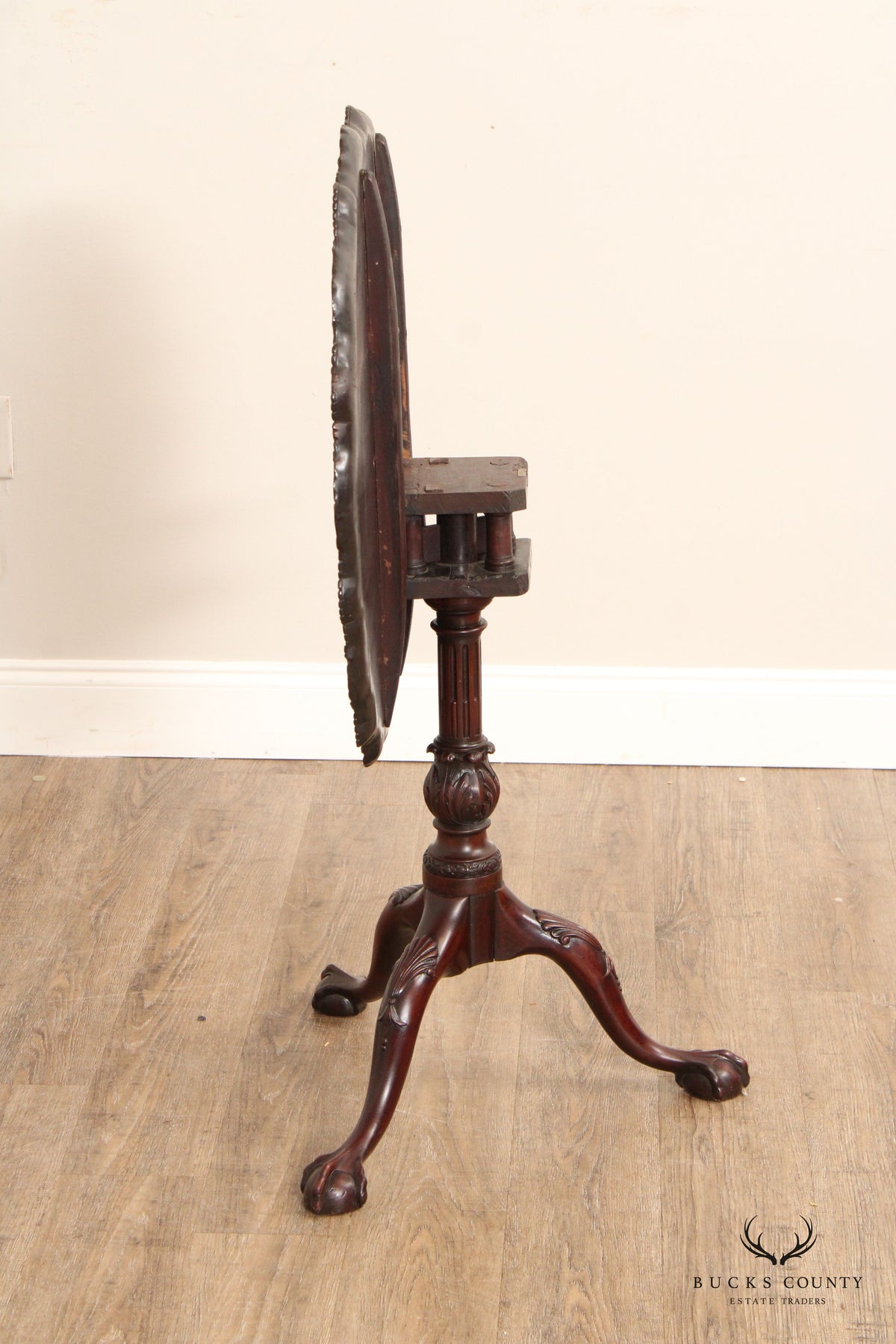 Chippendale Carved Mahogany Tilt Top Pedestal Table