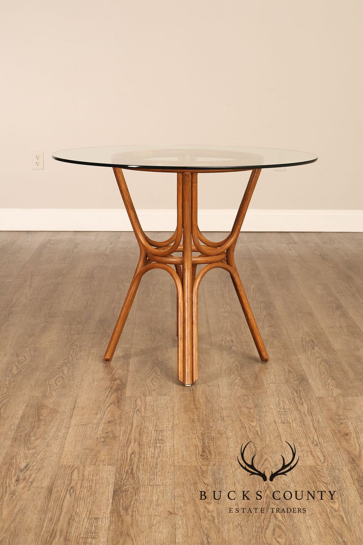 Boho Chic Round Glass Top Rattan Bistro Table