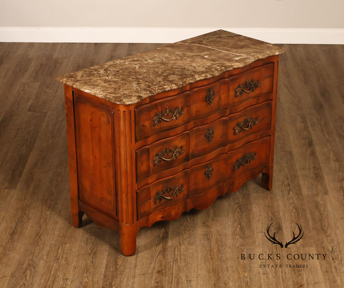 Century Furniture French Provincial Style Marble Top Chest