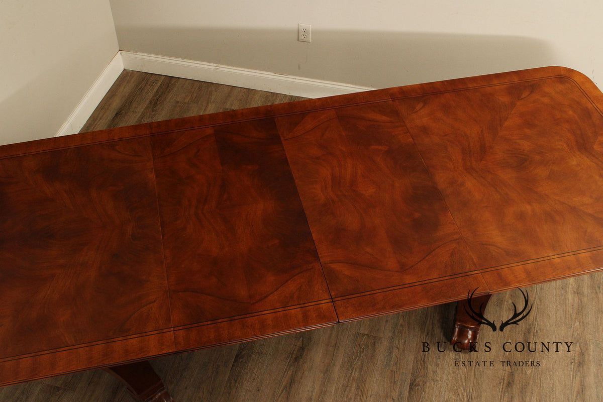 Empire Style Double Pedestal Mahogany Dining Table