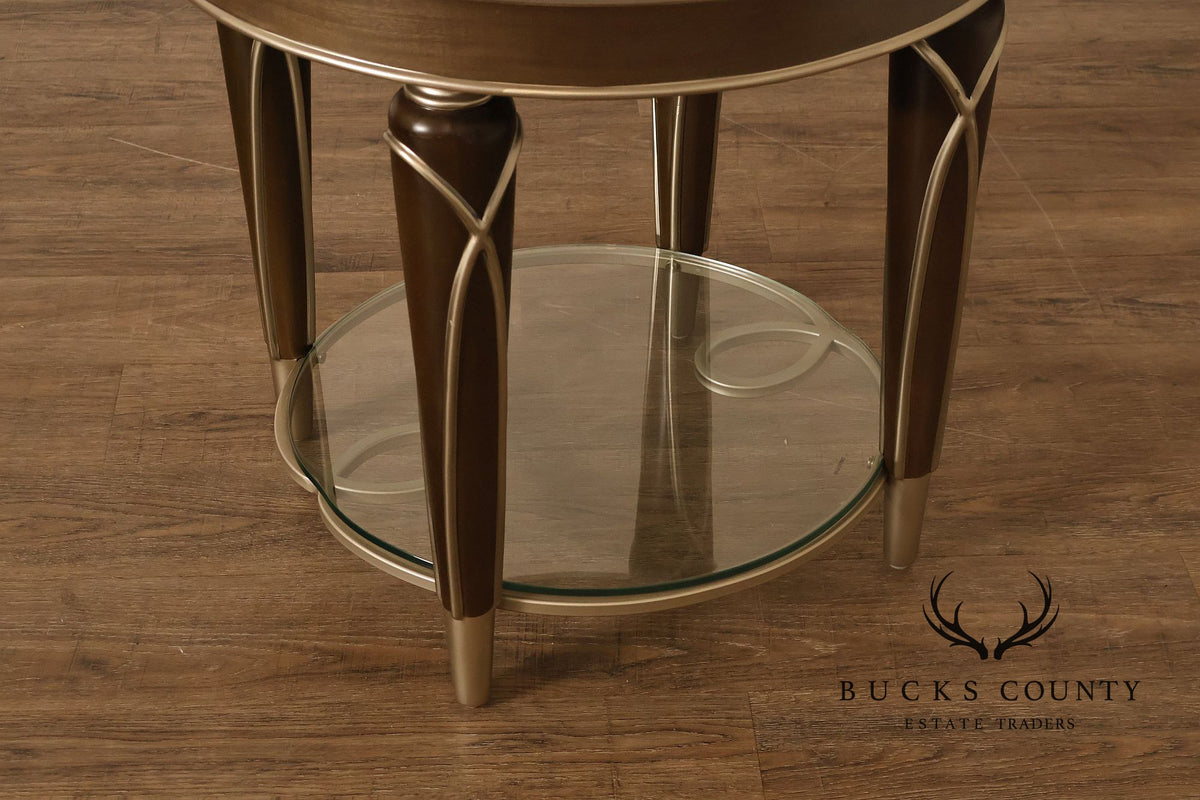 Michael Amini 'Villa Cherie' Round Two-Tier Side Table