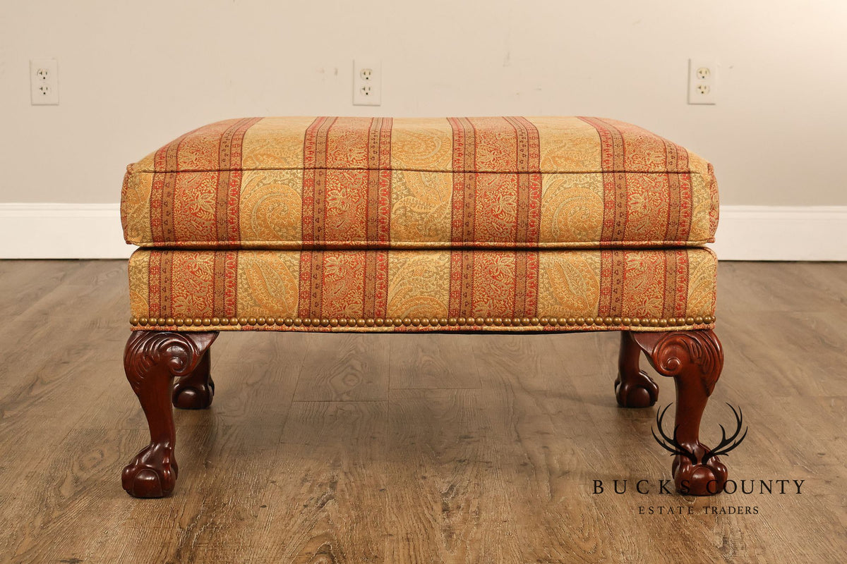 Parker Southern Chippendale Style Upholstered Ottoman
