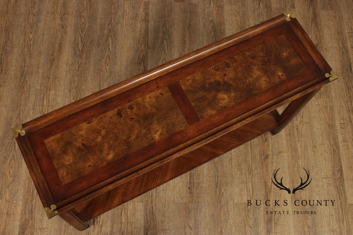 Asian Style Vintage Burl Wood Console Table