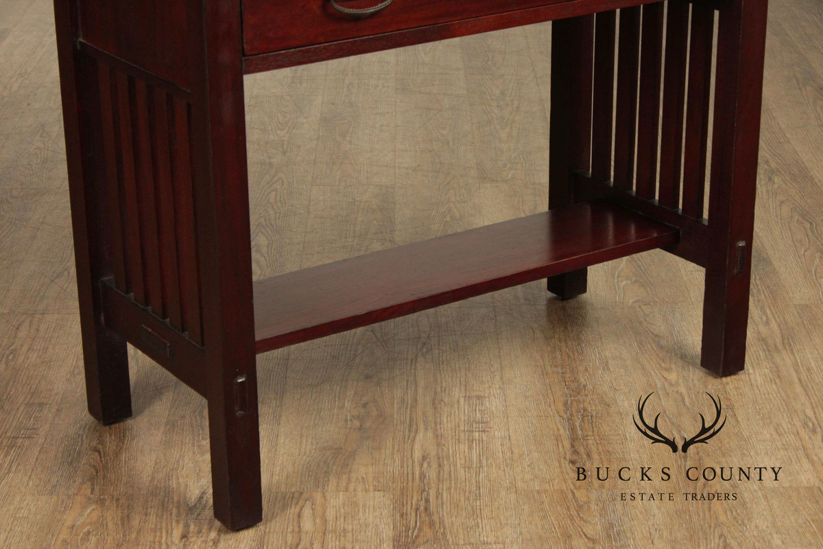 Antique Mahogany Arts And Crafts Slant Front Writing Desk