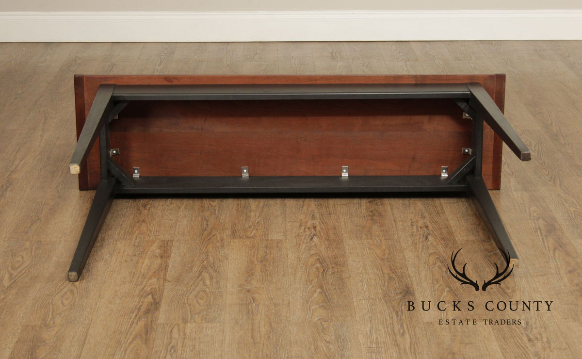 Shaker Style Painted Base Cherry Console Table