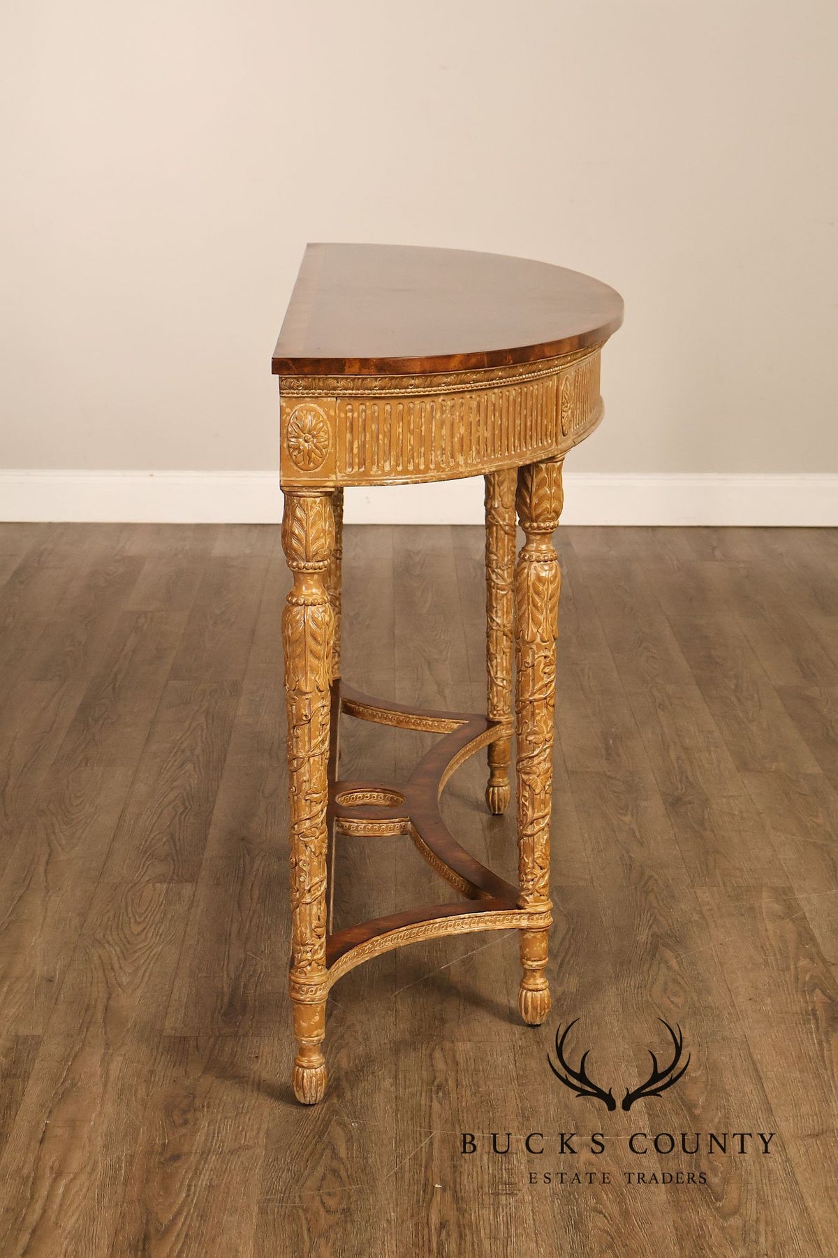 Theodore Alexander French Louis XVI Style Demilune Console