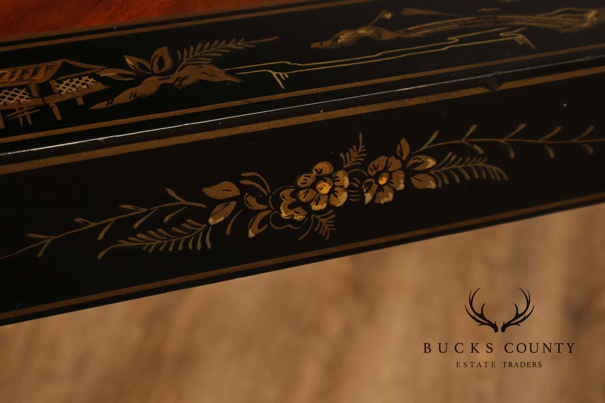 Drexel Heritage 'Et Cetera' Chinoiserie Painted Parsons Console Sofa Table