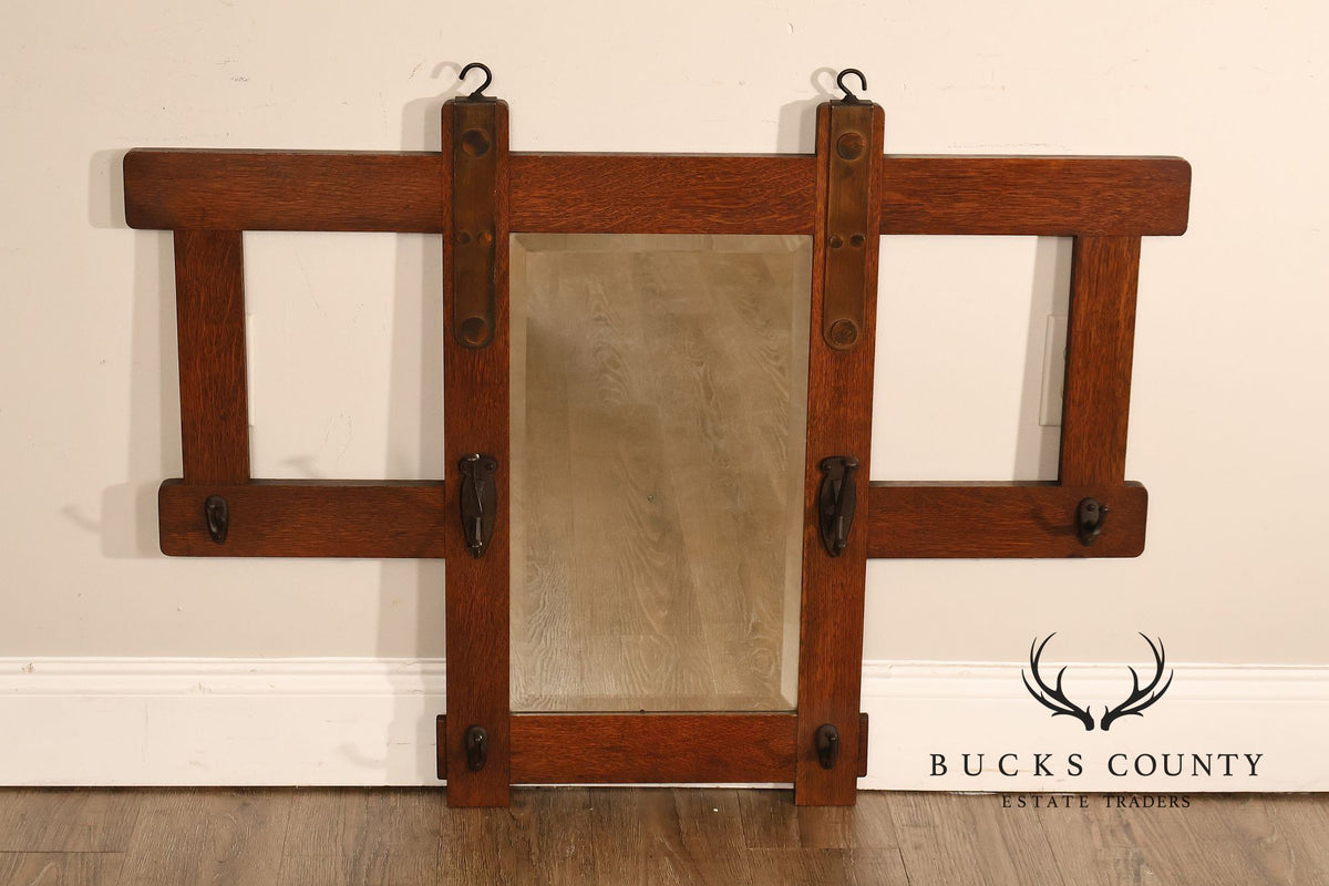 Stickley Brothers Hall Mirror Mission Style Old Coat Rack