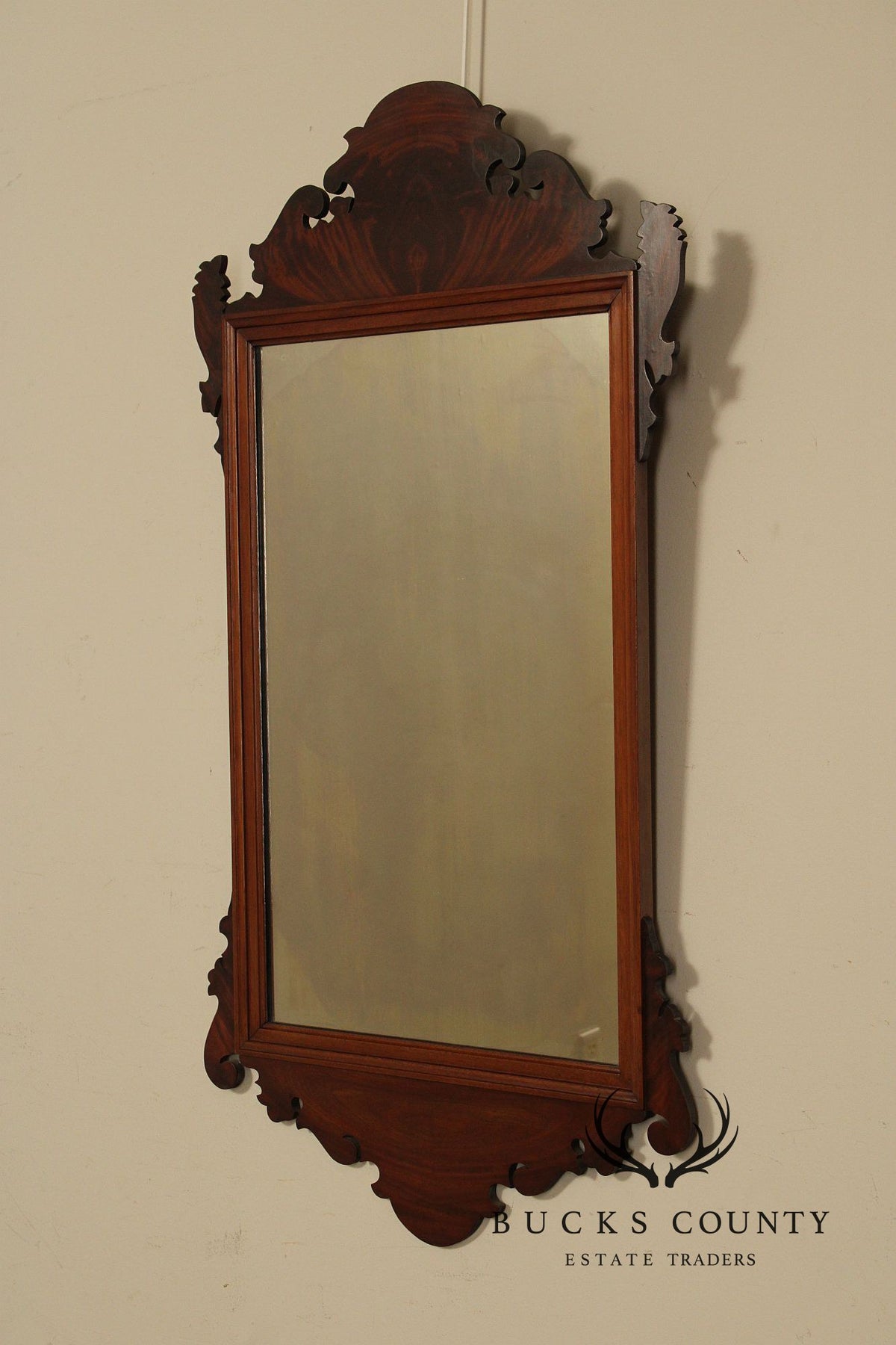 Chippendale Style Custom Quality Mahogany Wall Mirror