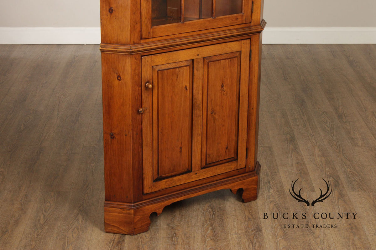 Custom Crafted Solid Pine Farmhouse Corner Cabinet