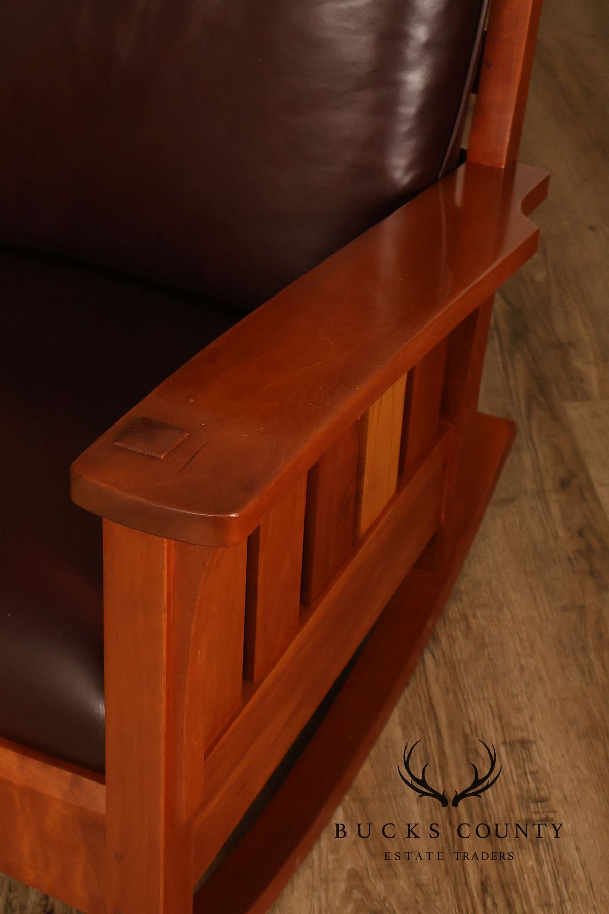 Stickley Mission Collection Cherry and Leather Rocker