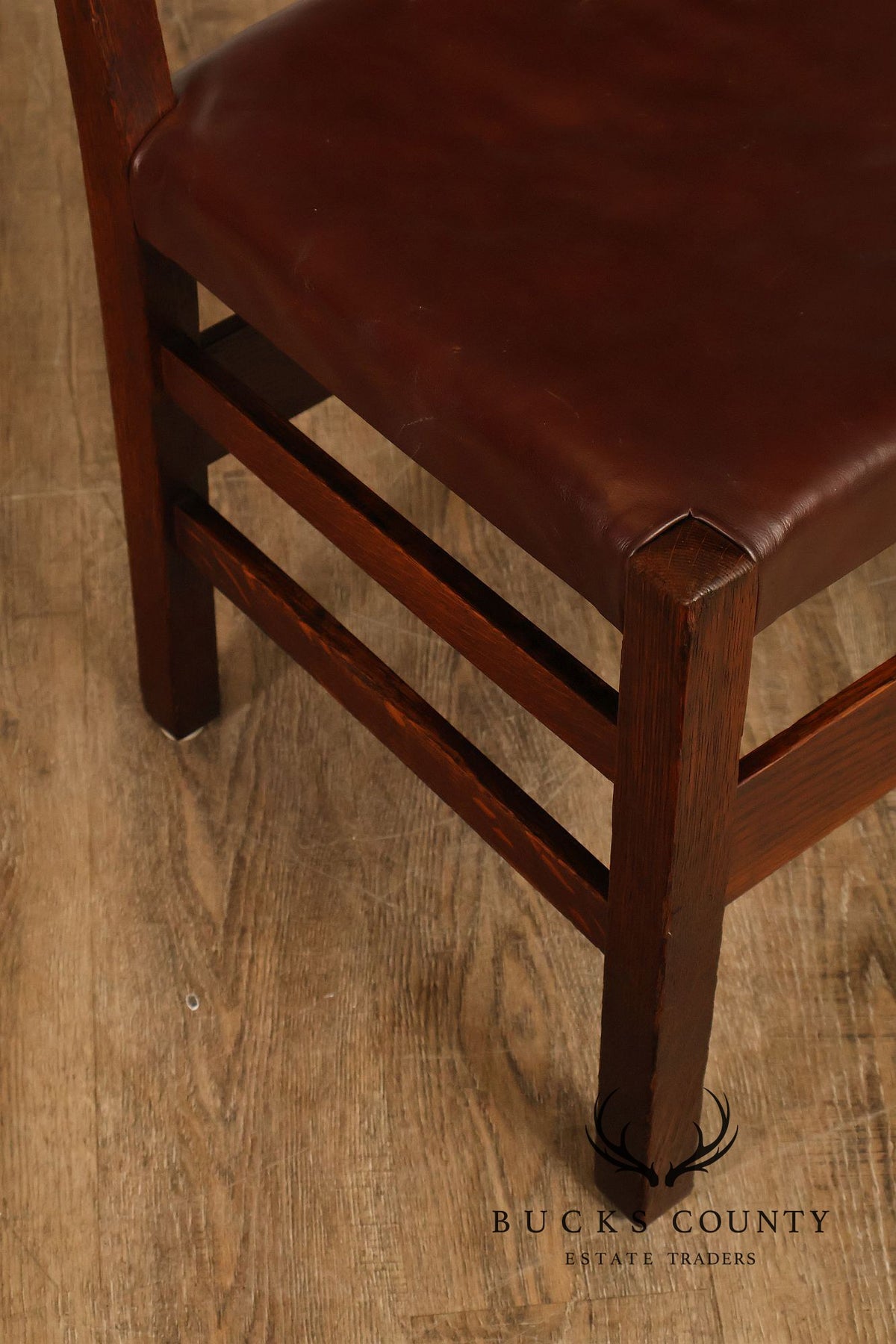 Antique Gustav Stickley No. 306 1/2 Oak Dining Chairs Set Of Seven