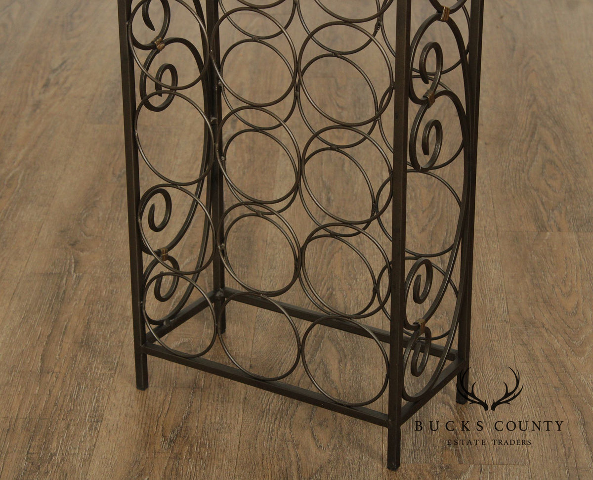Arched 20-Bottle Iron Wine Rack
