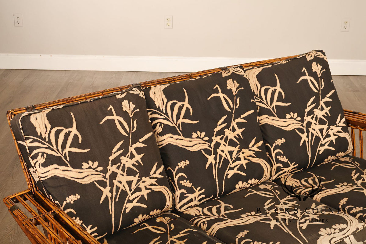Antique Split Reed Rattan Sofa