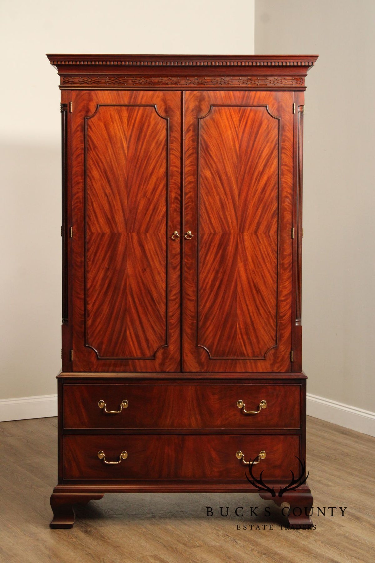 Henkel Harris Georgian Style Mahogany Armoire