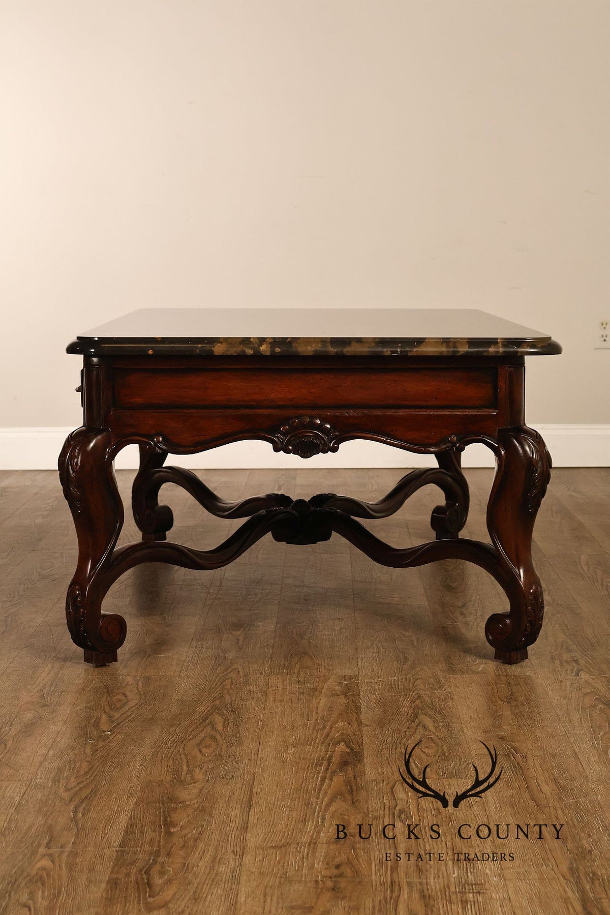 Henredon Carlyle Collection Louis XV Style Marble Top Cocktail Table