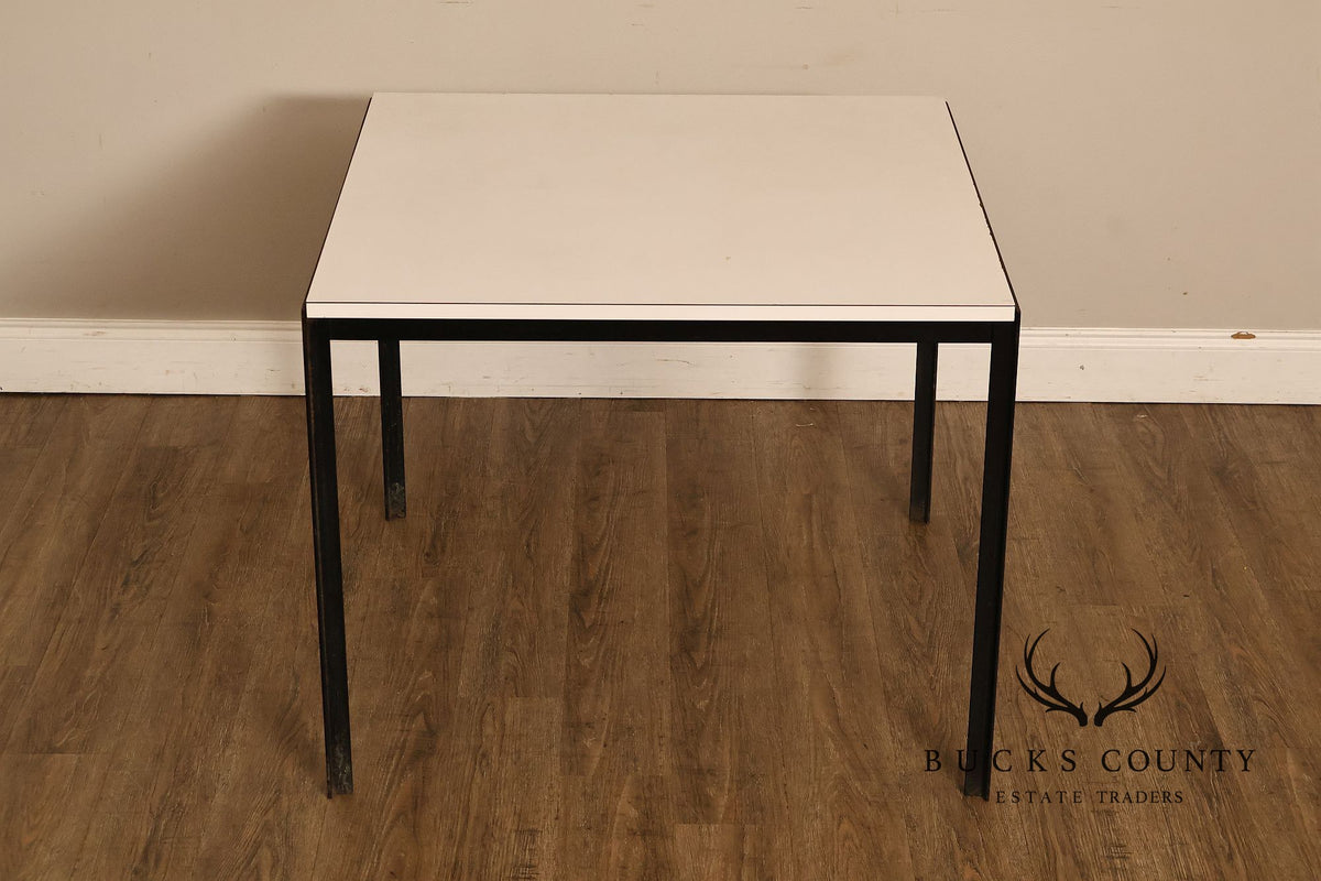 Vintage Knoll Associates Mid Century Modern White Laminate And Black Metal Dining Table